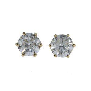 14Kt Gold 6 Prong 1Ct Lab Grown Diamond Stud Earrings